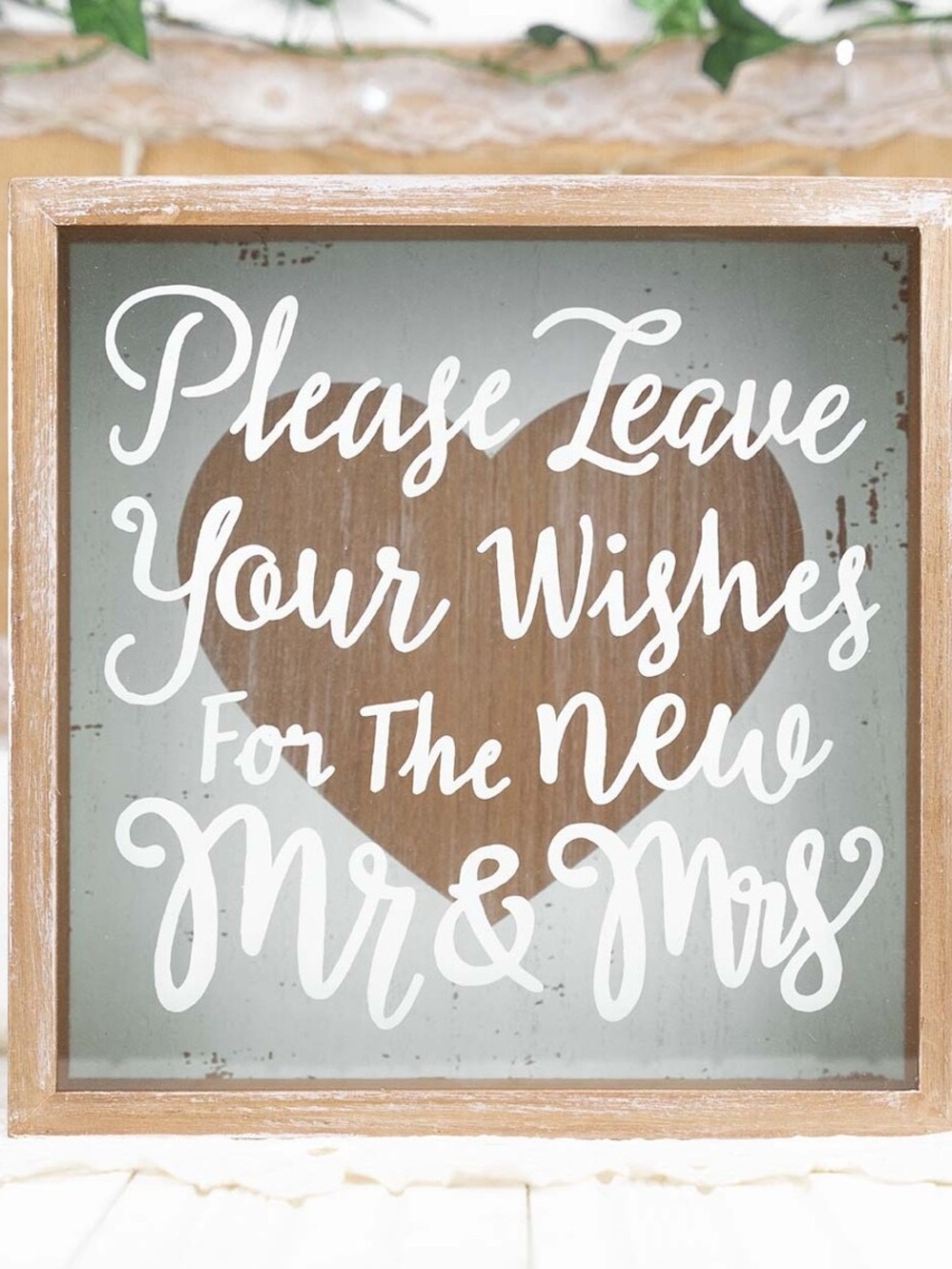 Rustic Wedding Advice, Shadow Box Wishing Well with Cards, NEW